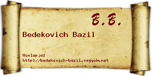 Bedekovich Bazil névjegykártya